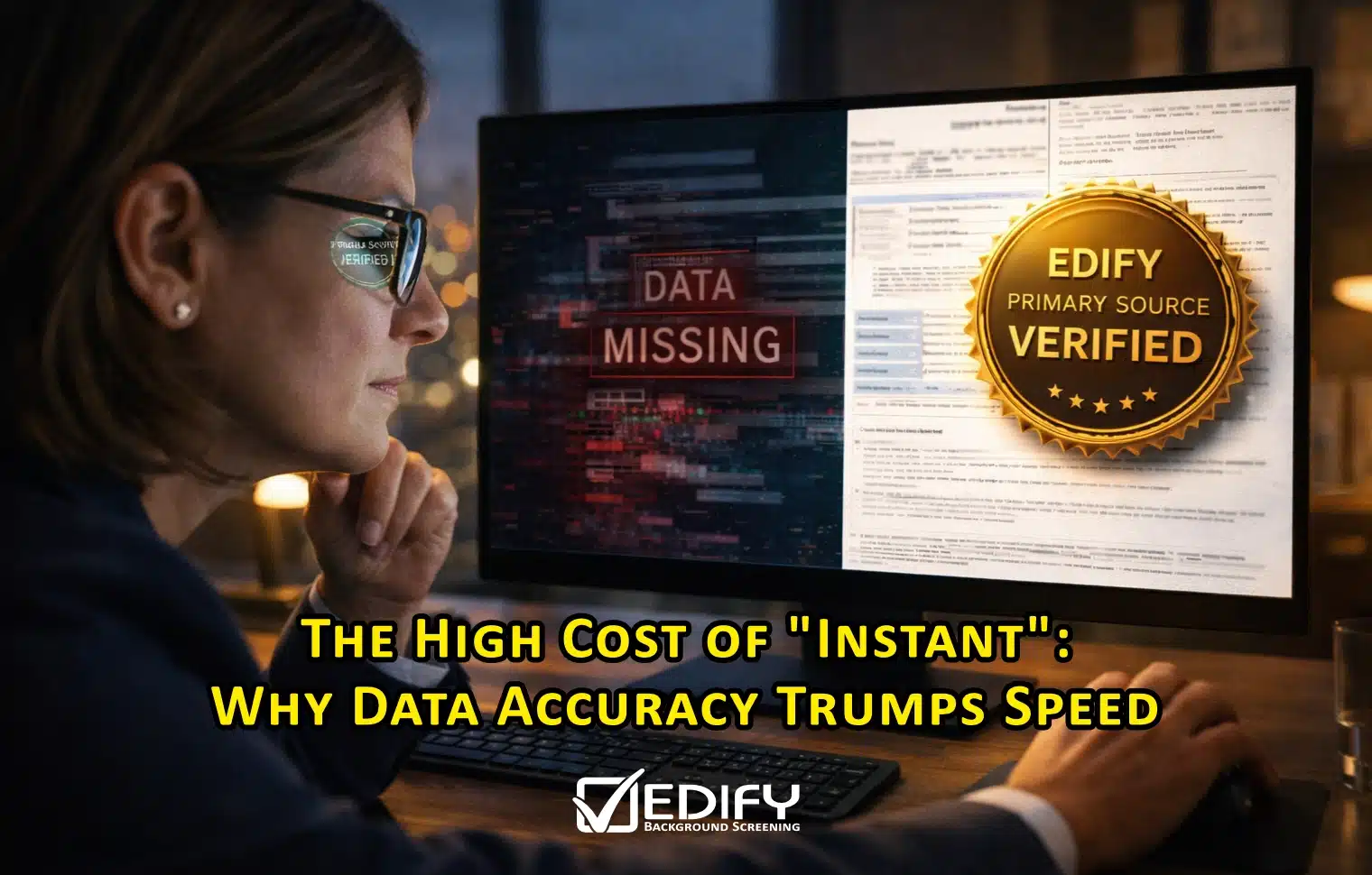 The High Cost of "Instant": Why Data Accuracy Trumps Speed in Background Screening 2 The High Cost of "Instant": Why Data Accuracy Trumps Speed in Background Screening